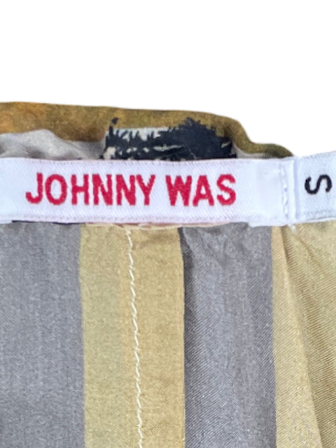Vestido Johnny Was Mangas Puff Vuelo Azul-Talla S