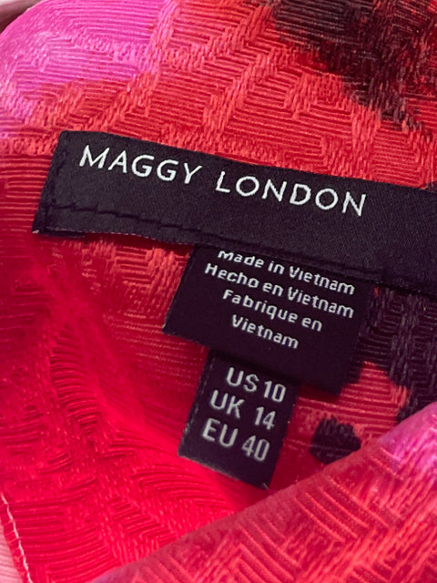 Vestido Maggy London Estampado Floral Rosado-Talla 10