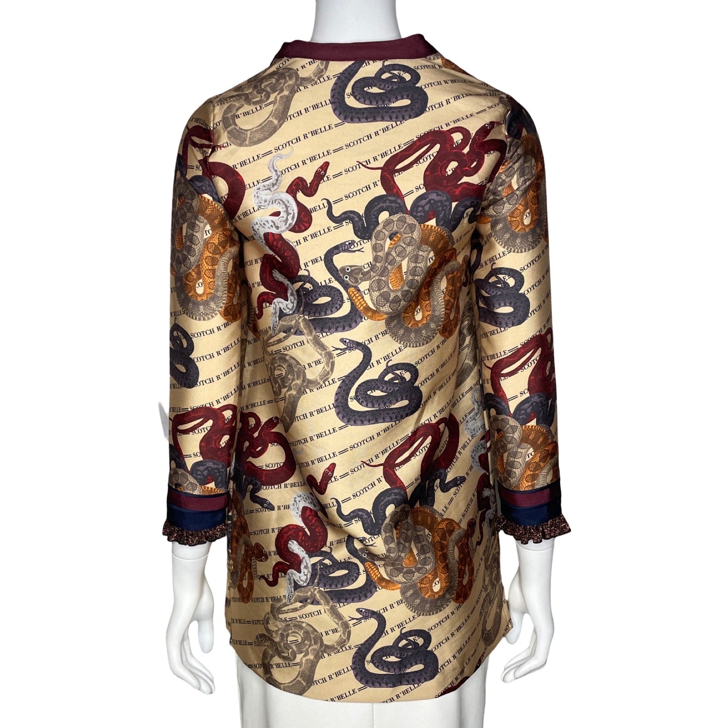 Blusa Scotch & Soda Serpientes Beige-Talla 10