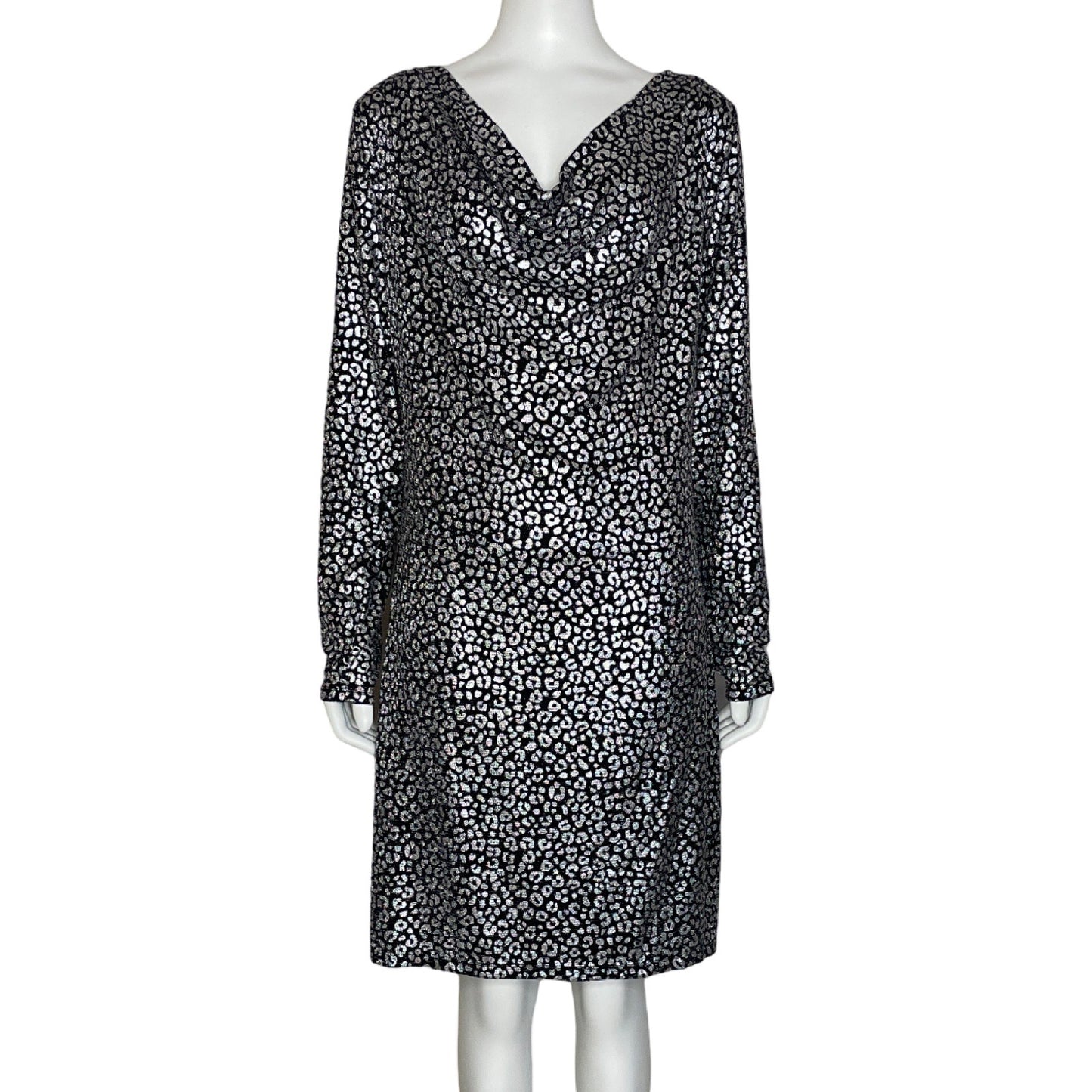 Vestido Michael Kors Animal Print Plateado-Talla XL