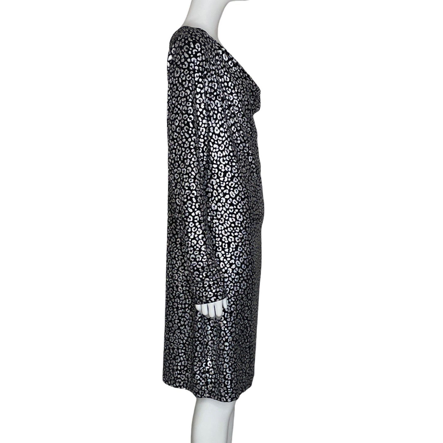 Vestido Michael Kors Animal Print Plateado-Talla XL