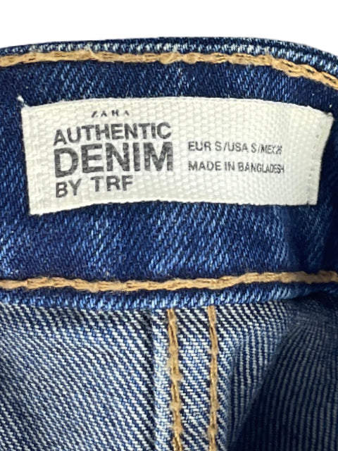 Falda Zara TRF Denim Recto Azul-Talla S
