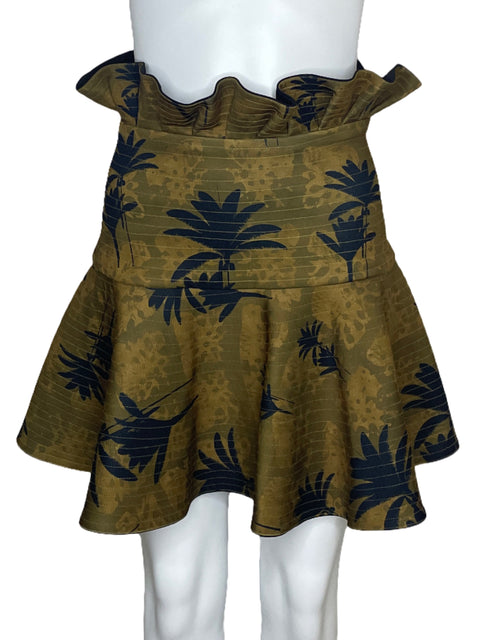 Falda Eugenia Fernandez Vuelo Estampado Marron-Talla S