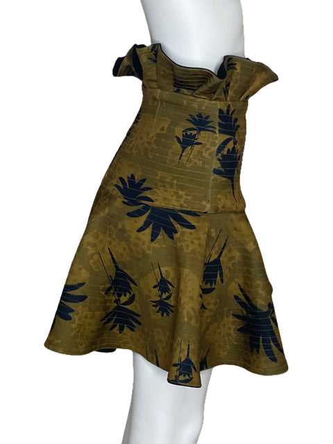 Falda Eugenia Fernandez Vuelo Estampado Marron-Talla S