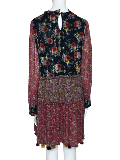 Vestido Zara Bohemio Estapamdo Rojo-Talla M