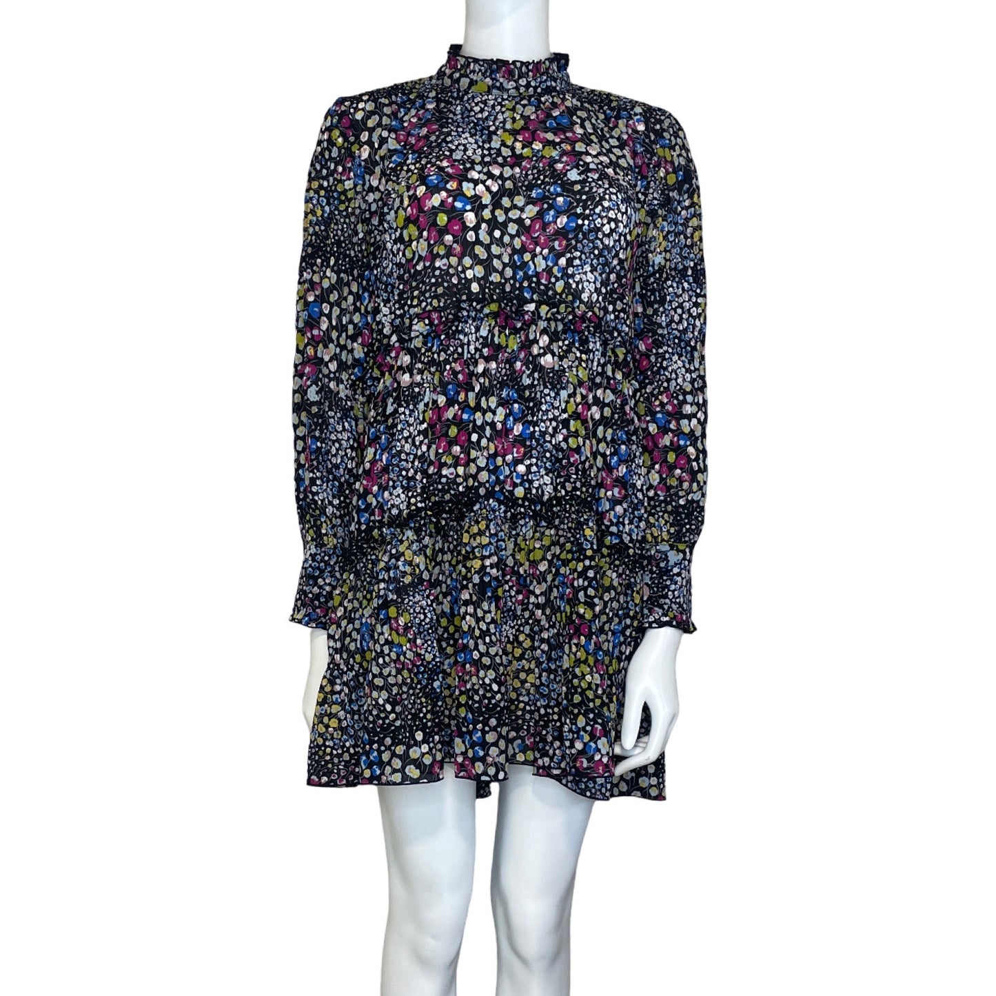 Vestido Sfera Flores Negro-Talla S
