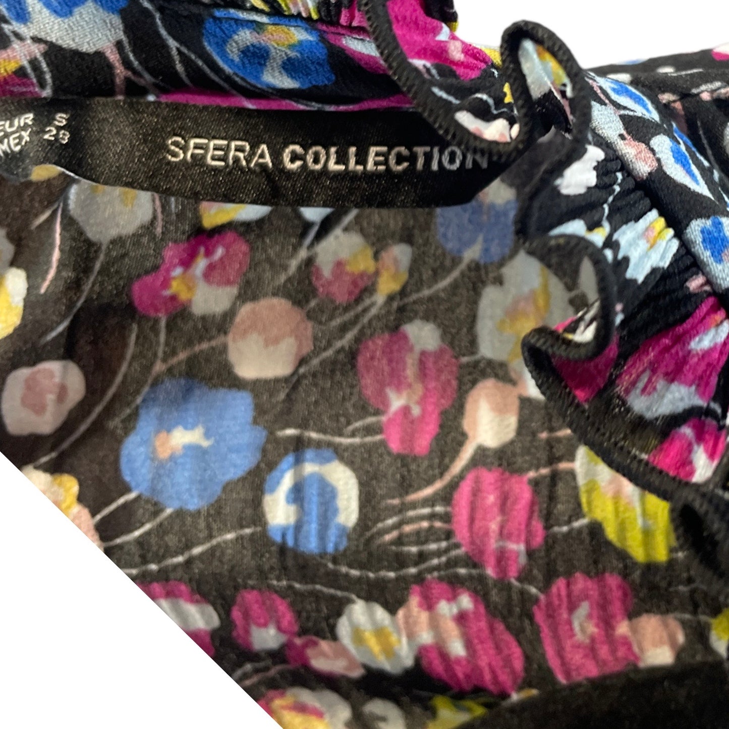 Vestido Sfera Flores Negro-Talla S