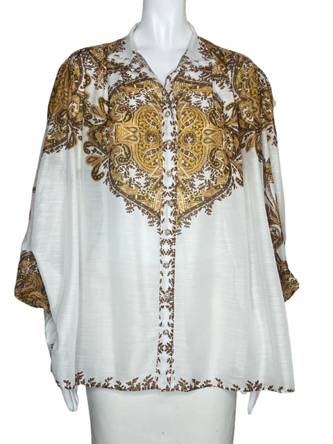 Camisa Tesoro TPS Botones Estampado Blanco-Talla M