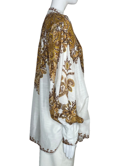 Camisa Tesoro TPS Botones Estampado Blanco-Talla M