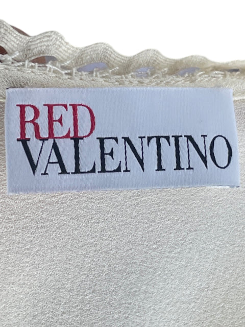 Blusa Red Valentino Vuelo Encaje Beige-Talla M