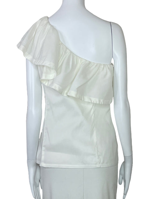 Blusa Trina Turk One Shoulder Vuelo Blanco-Talla 4