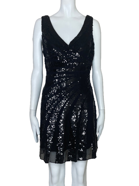 Vestido JS Collections Lentejuelas Sin Mangas Negro-Talla 12