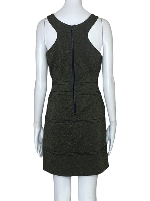 Vestido BCBG Midi Brillo Dorado-Talla M