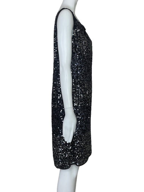 Vestido Aidan Mattox Sin Mangas Lentejuelas Negro-Talla 14