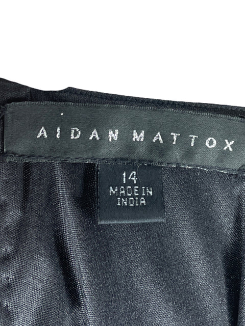 Vestido Aidan Mattox Sin Mangas Lentejuelas Negro-Talla 14