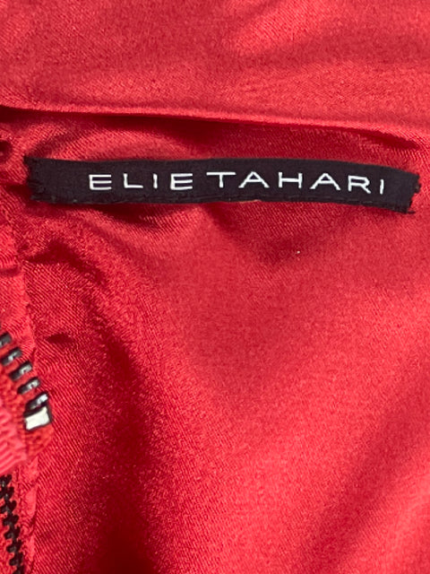 Vestido Elie Tahari Estampado Floral Rojo-Talla L