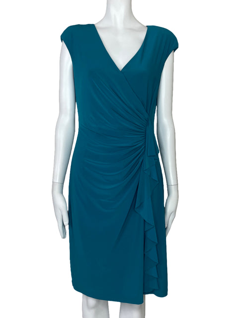 Vestido Kasper Flecos Azul-Talla 8