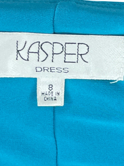 Vestido Kasper Flecos Azul-Talla 8