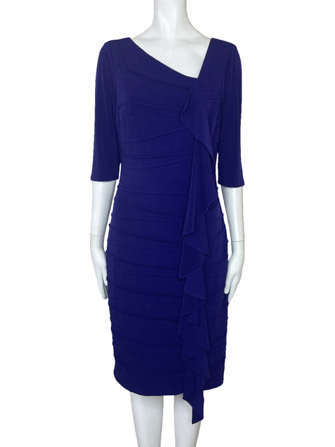 Vestido Jax Midi Flecos Azul-Talla 8