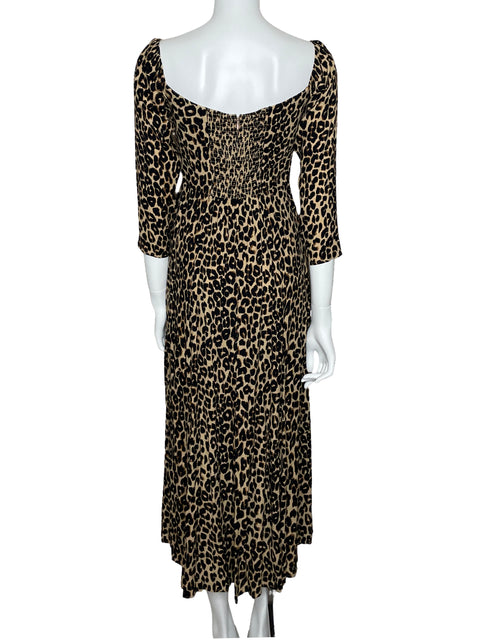 Vestido Reformation Animal Print Beige-Talla 6