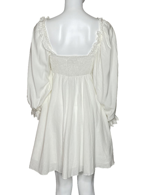 Vestido Lulus Mini Botones Blanco-Talla S