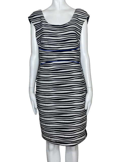 Vestido Donna Ricco Midi Rayas Blanco-Talla 10