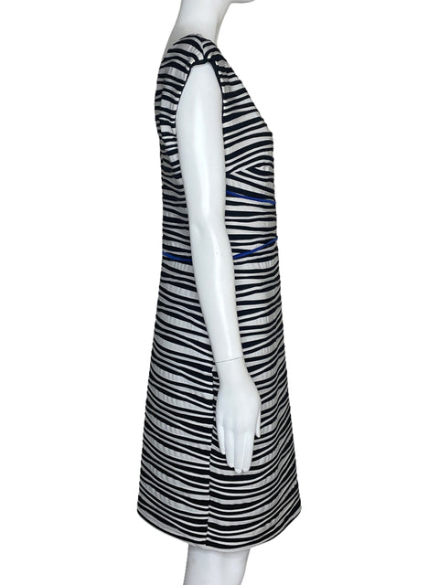 Vestido Donna Ricco Midi Rayas Blanco-Talla 10
