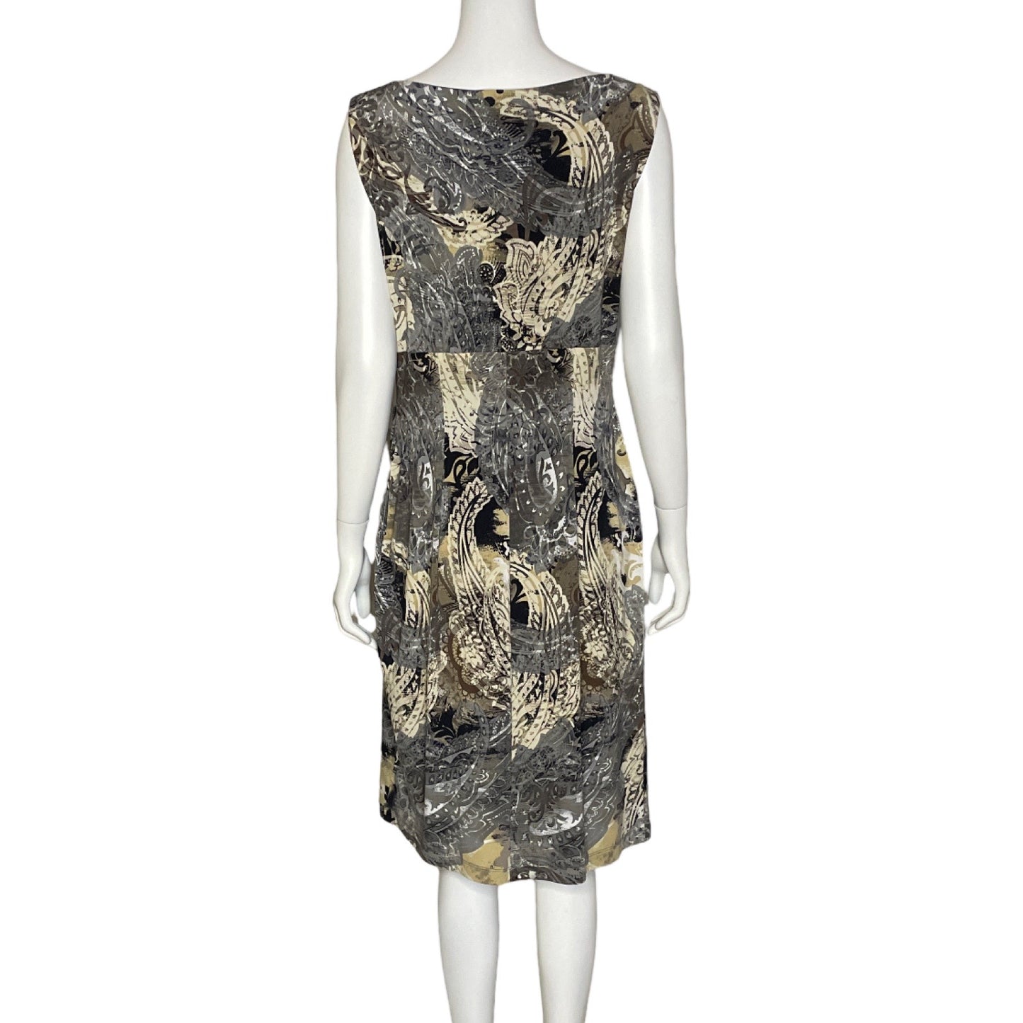 Vestido Connected Estampado Midi Gris-Talla 10
