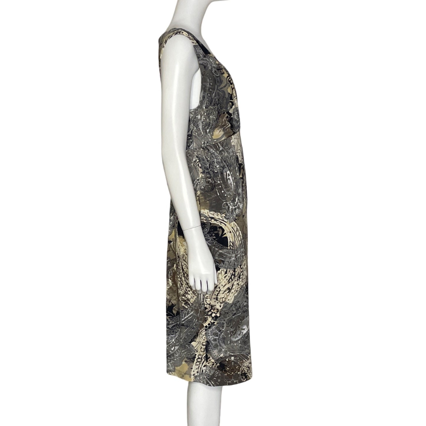 Vestido Connected Estampado Midi Gris-Talla 10