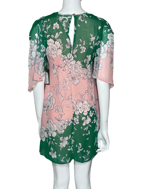 Vestido Vince Camuto Mini Floral Verde-Talla 2