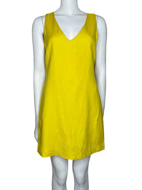 Vestido Banana Republic Mini Sin Mangas Amarillo-Talla 2