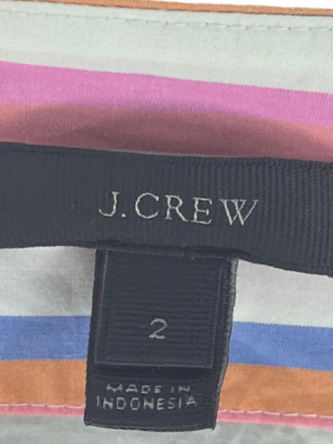 Top J.Crew Rayas Colores Blanco-Talla 2
