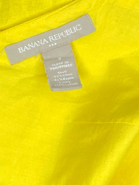 Vestido Banana Republic Mini Sin Mangas Amarillo-Talla 2