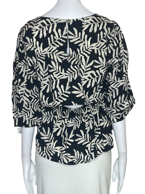 Blusa Esprit Estampado Hojas Negro-Talla S