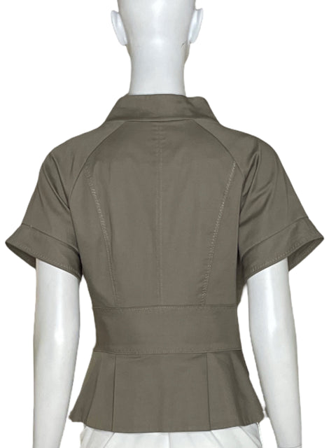 Top BCBG Cruzado Botones Beige-Talla XS