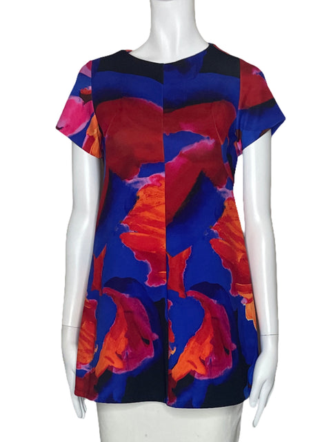 Blusa Amanda Uprichard Abstracto Colores Azul-Talla S