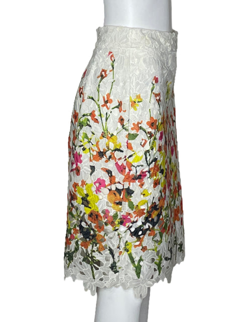 Falda Studio F Encajes Flores Blanco-Talla 6