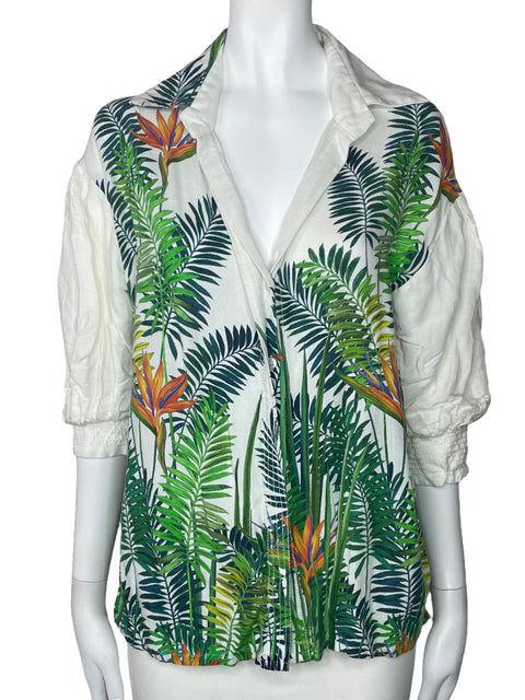 Camisa Quimeras Estampado Mangas Puff Blanco-Talla U