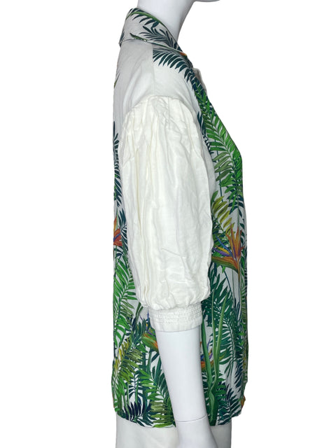 Camisa Quimeras Estampado Mangas Puff Blanco-Talla U