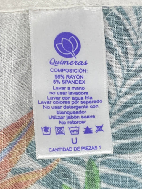 Camisa Quimeras Estampado Mangas Puff Blanco-Talla U