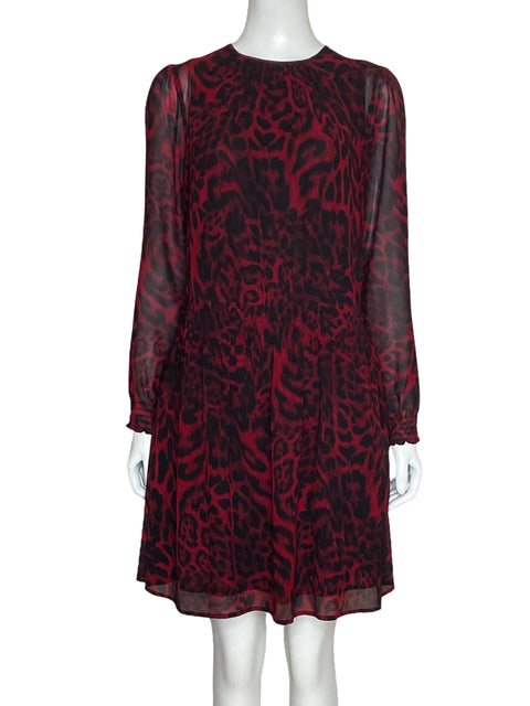 Vestido Michael Kors Mini Animal Print Rojo-Talla S