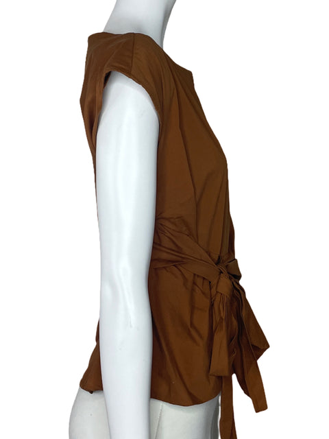 Blusa Kaii Sin Manga Lazo Marron-Talla M