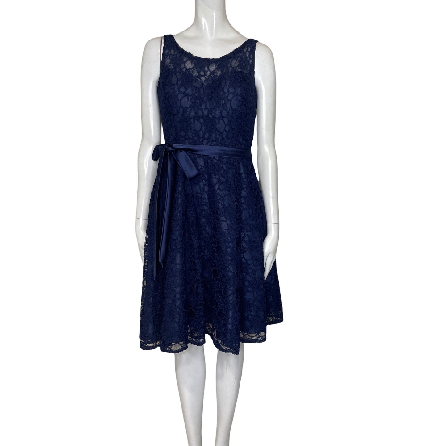 Vestido Marina Encaje Sin Manga Azul-Talla 2