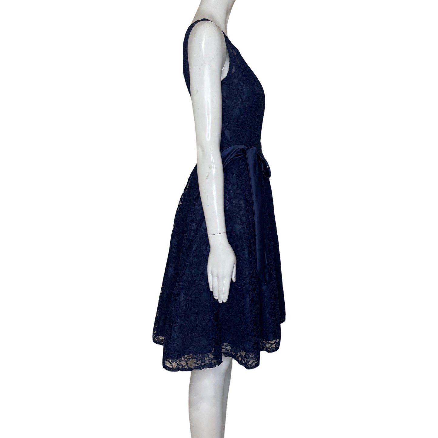 Vestido Marina Encaje Sin Manga Azul-Talla 2