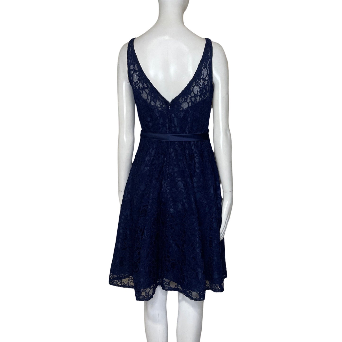 Vestido Marina Encaje Sin Manga Azul-Talla 2