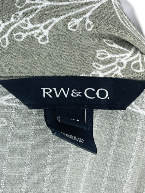 Blusa RW & Co. Cuello V Hojas Verde-Talla M