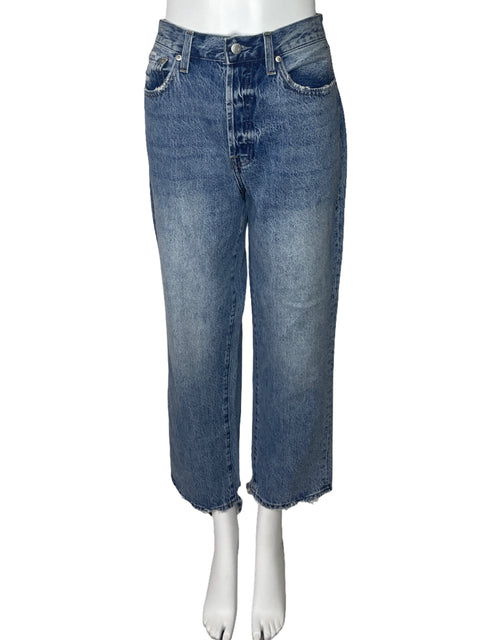 Pantalón Pistola Denim Recto Botones Azul-Talla 30