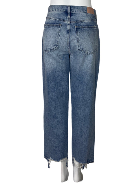 Pantalón Pistola Denim Recto Botones Azul-Talla 30