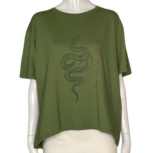 Camiseta Catalina Cordoba Serpiente Asimetrica Verde-Talla U