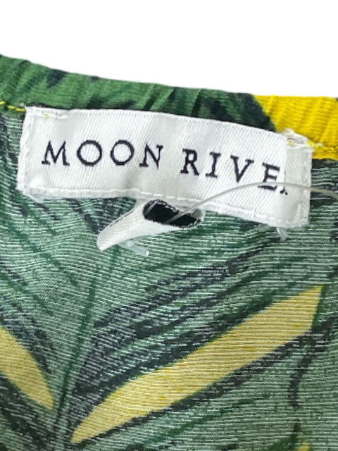 Vestido Moon River Estampado Tiras Amarillo-Talla L